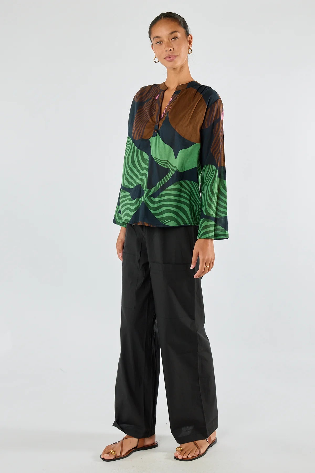 Papillon Long Sleeve Top | Black | Itami