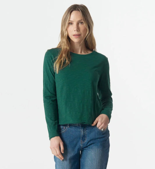 Cloth+Paper+Scissors - Split Long Sleeve Tee | Green