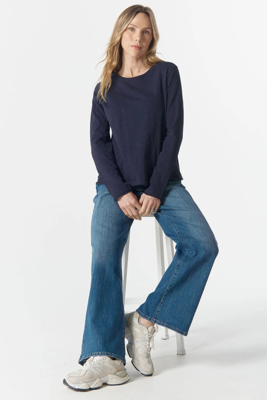 Cloth+Paper+Scissors - Split Long Sleeve Tee | Parisian Navy