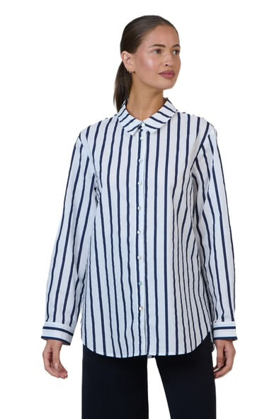 Namastai - Anchorage Navy and white strip shirt