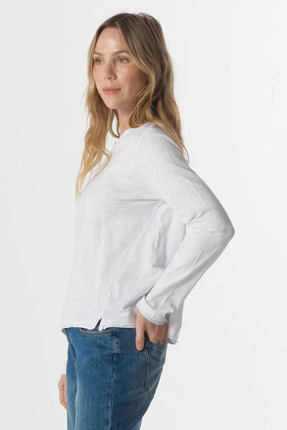 Cloth+Paper+Scissors - Split Long Sleeve Tee | White