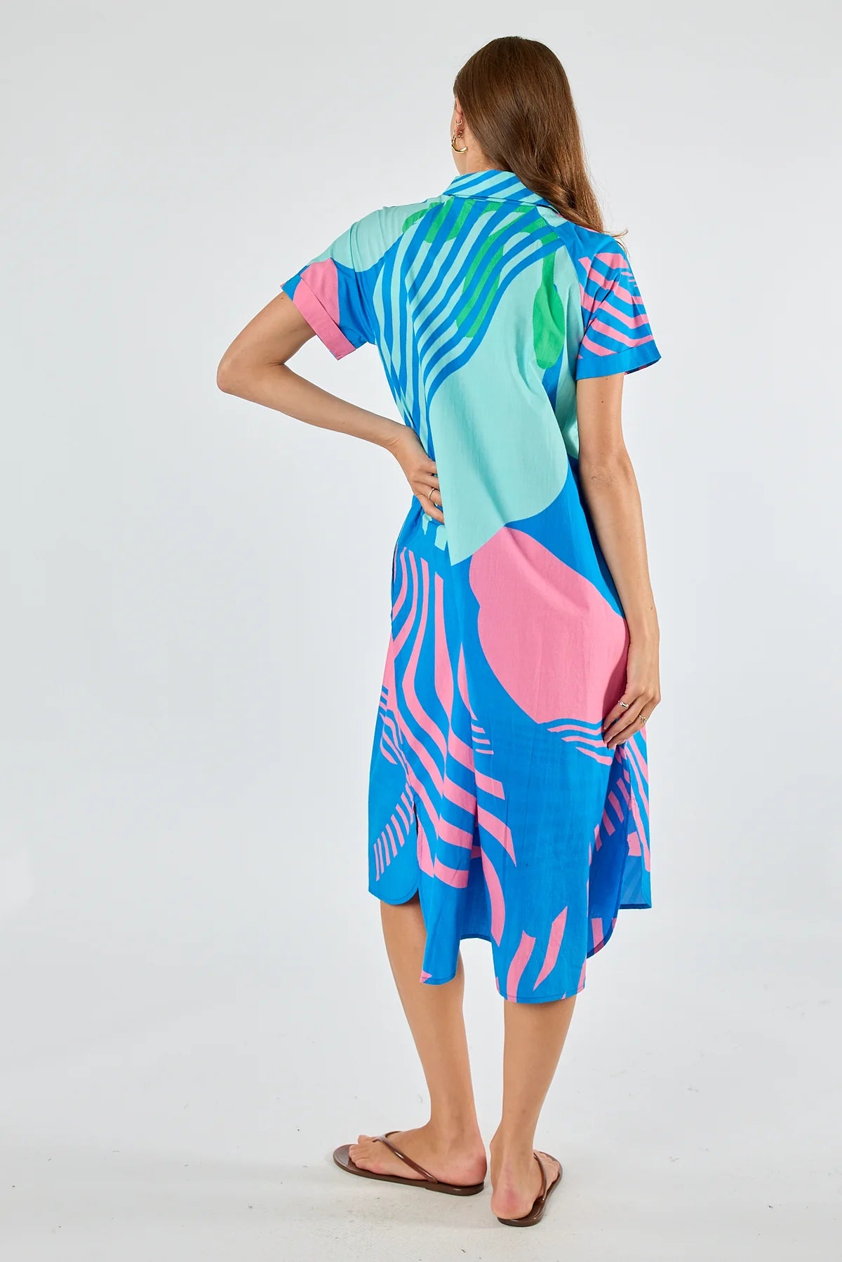 Papillon Button Dress | Blue | Itami