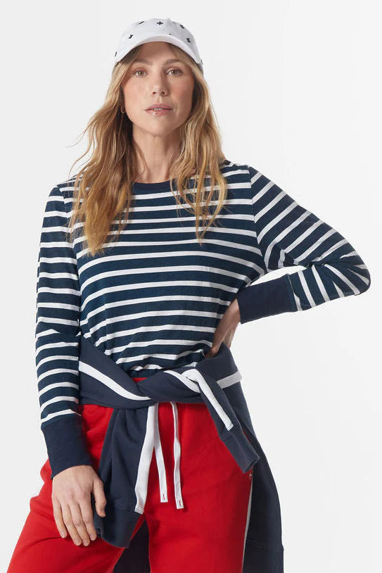 Cloth+Paper+Scissors - Show Stopper Stripe Tee | Navy