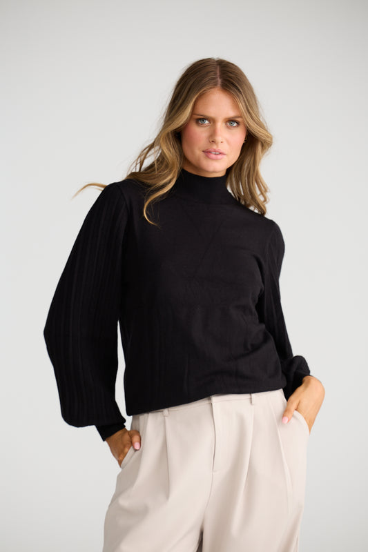 Brave & True - Briony Knit Top | Black