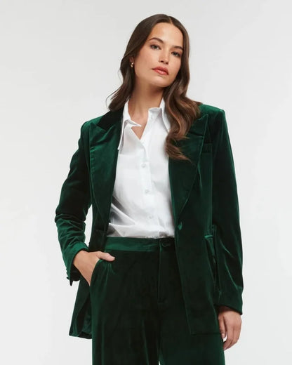 Jets Velvet Jacket | Bottle Green
