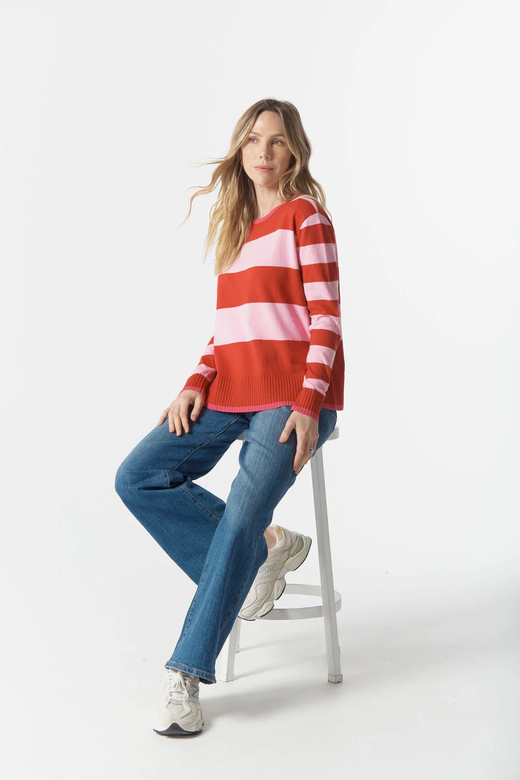 Cloth+Paper+Scissors - Sierra Stripe Knit Top | Red/Pink