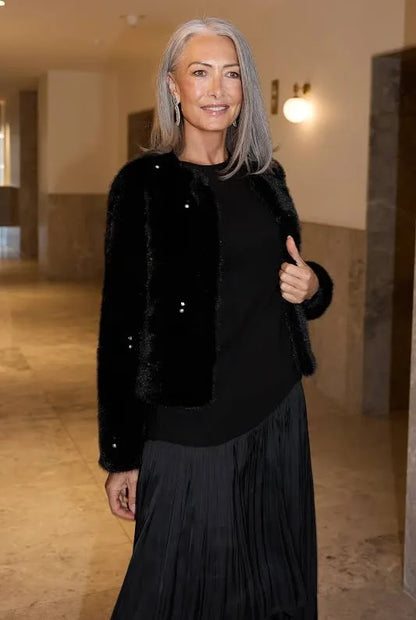 Selina Faux Fur Jacket | Black