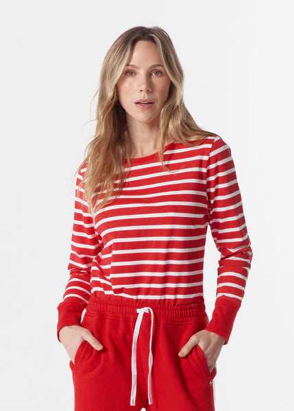 Cloth+Paper+Scissors - Show Stopper Stripe Tee | Red