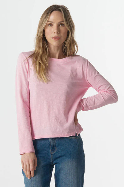 Cloth+Paper+Scissors - Split Long Sleeve Tee | Pink A Boo