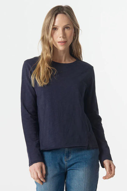 Cloth+Paper+Scissors - Split Long Sleeve Tee | Parisian Navy