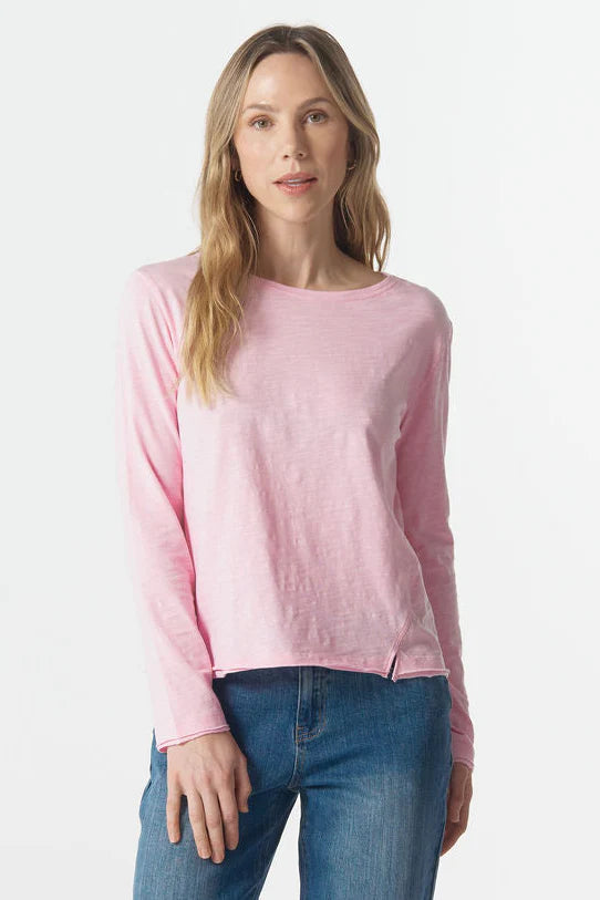 Cloth+Paper+Scissors - Split Long Sleeve Tee | Pink A Boo