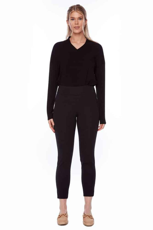 Up - Beatrice Solid Petal-Slit Ankle Pants