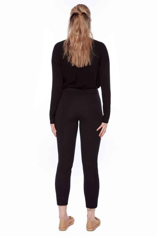 Up - Beatrice Solid Petal-Slit Ankle Pants