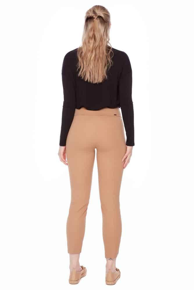 Up - Beatrice Solid Petal-Slit Ankle Pants