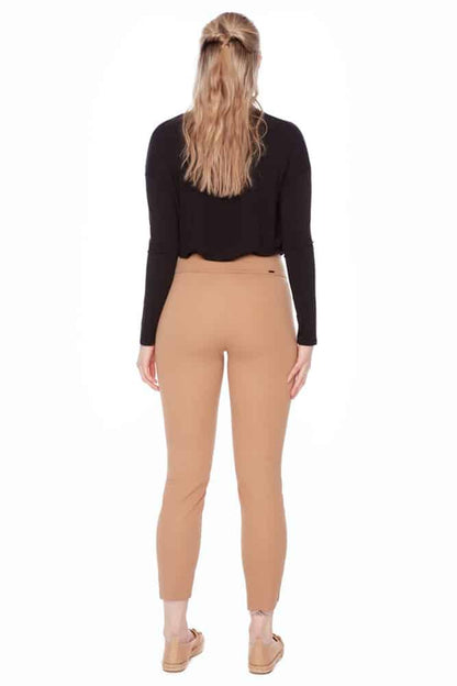Up - Beatrice Solid Petal-Slit Ankle Pants
