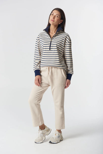 Goondiwindi Cotton - Outland 1/2 Zip Sweater | Birch/Navy