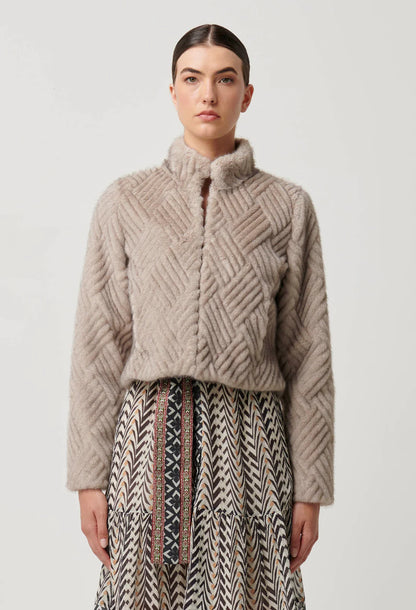 Once Was - Clover Faux Fur Cropped Jacket