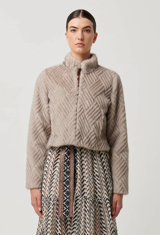 Once Was - Clover Faux Fur Cropped Jacket