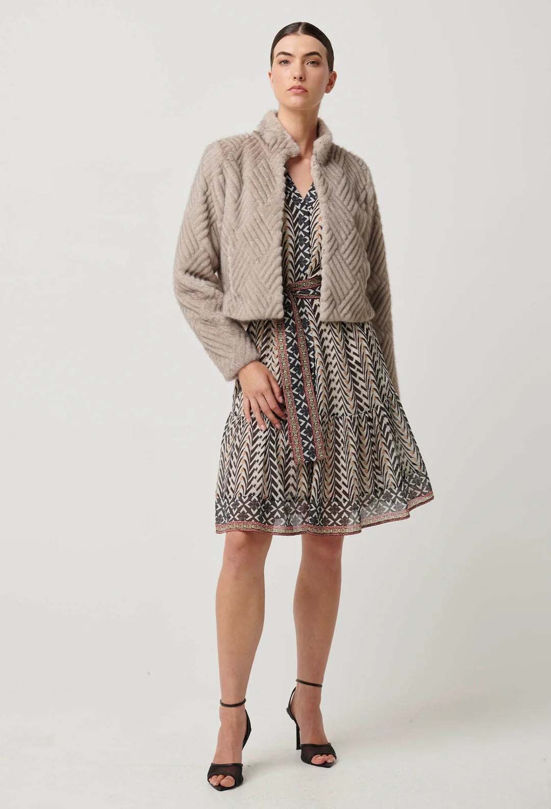 Once Was - Clover Faux Fur Cropped Jacket