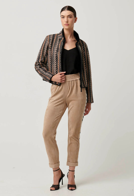 Once Was - Everley Faux Suede Jogger | Wheat