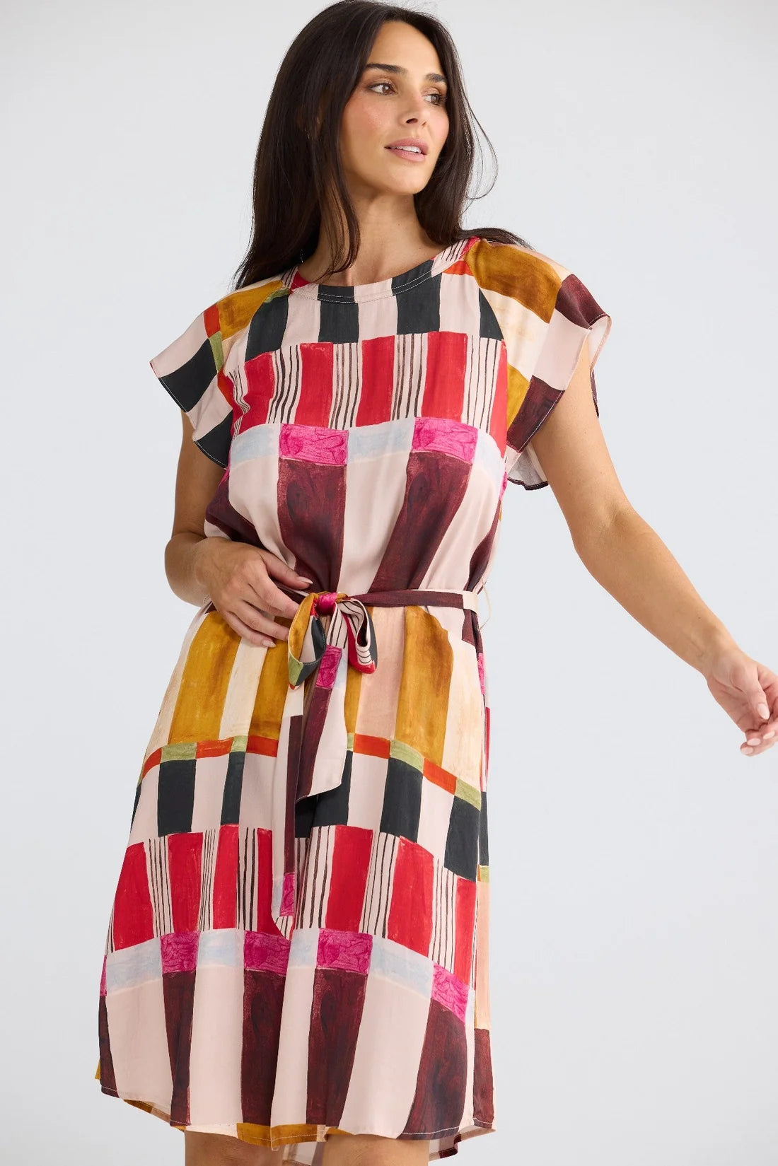 Boulevard Short Dress | Painterly Geo