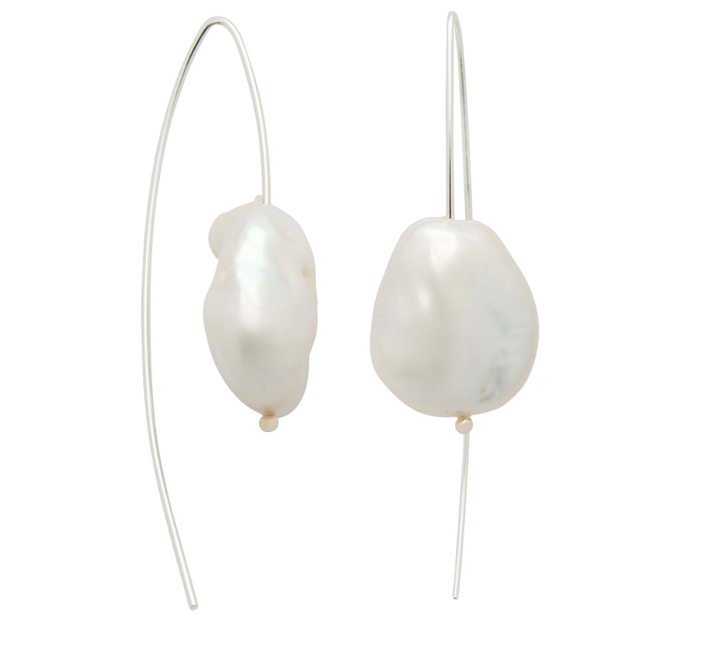 Jewellery - Earrings Jean Sterling Silver with large Baroque Pearls