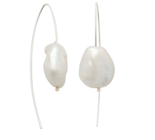 Jewellery - Earrings Jean Sterling Silver with large Baroque Pearls