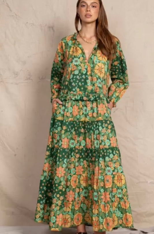 Bohemian Traders - Dress - Shell Floral Maxi