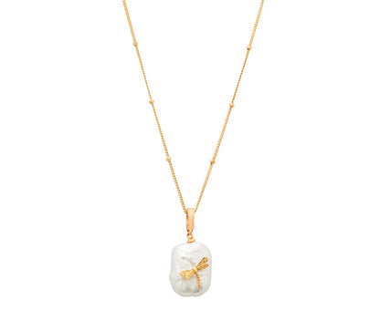 Jewellery - Necklace Pearl and Dragon Fly pendant.