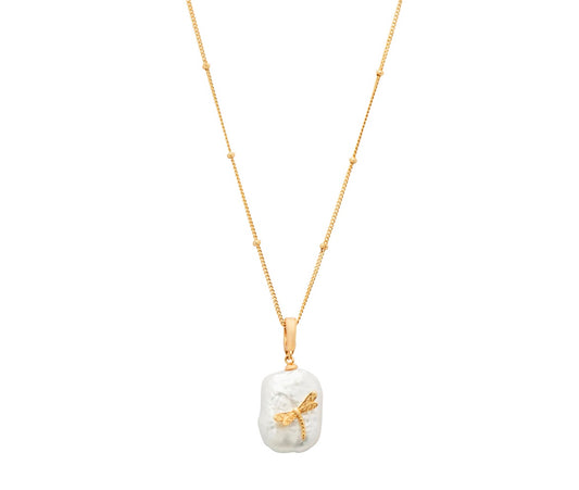 Jewellery - Necklace Pearl and Dragon Fly pendant.