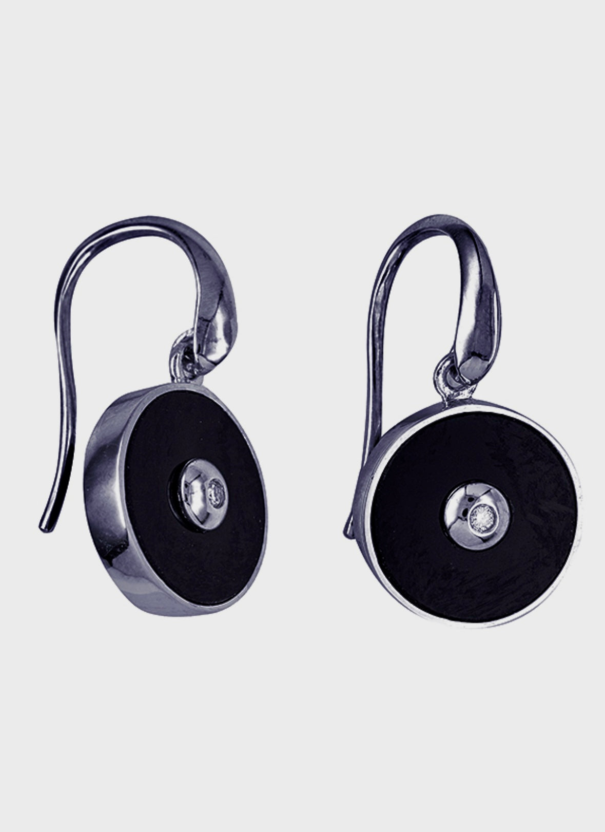 Jewellery - Earring Deco Sterling Silver Onyx/Diamond