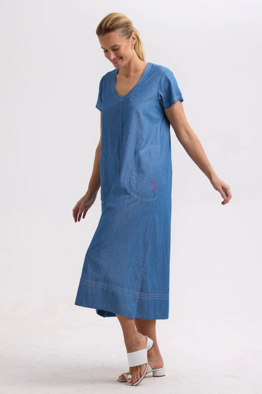 Billie Jean - Dress | Washed Denim (ZP7747)