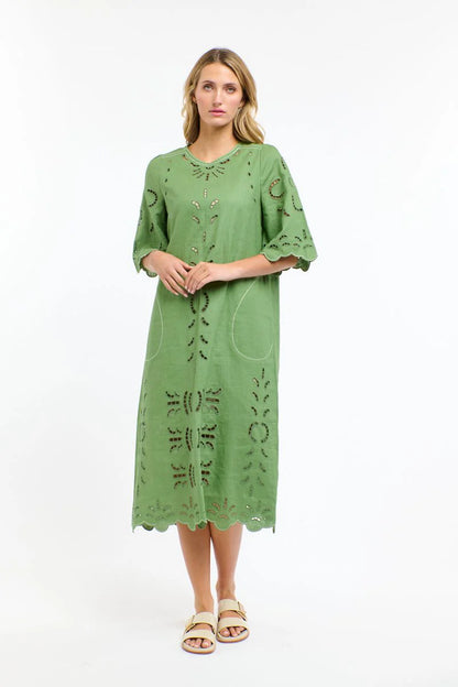 365 Days - Annie Embroidered Dress | Kelly Green