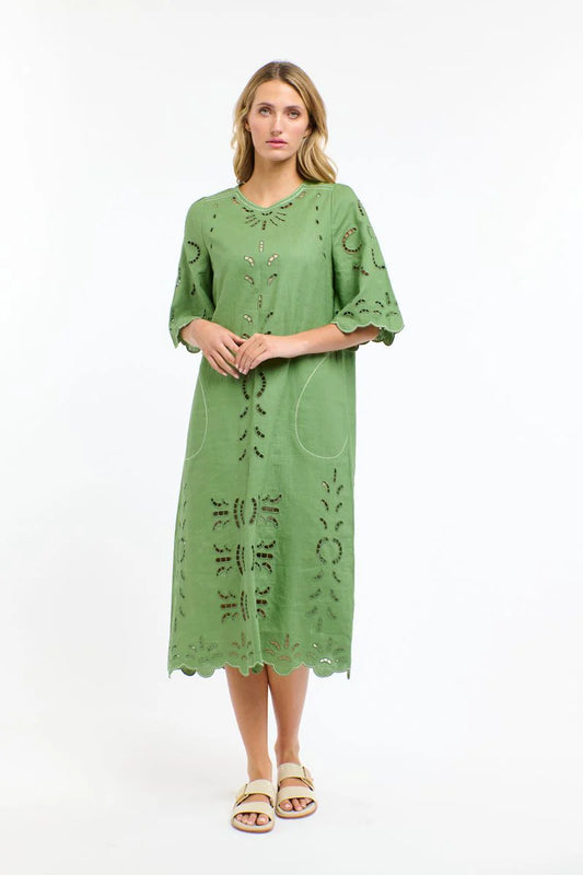 365 Days - Annie Embroidered Dress | Kelly Green
