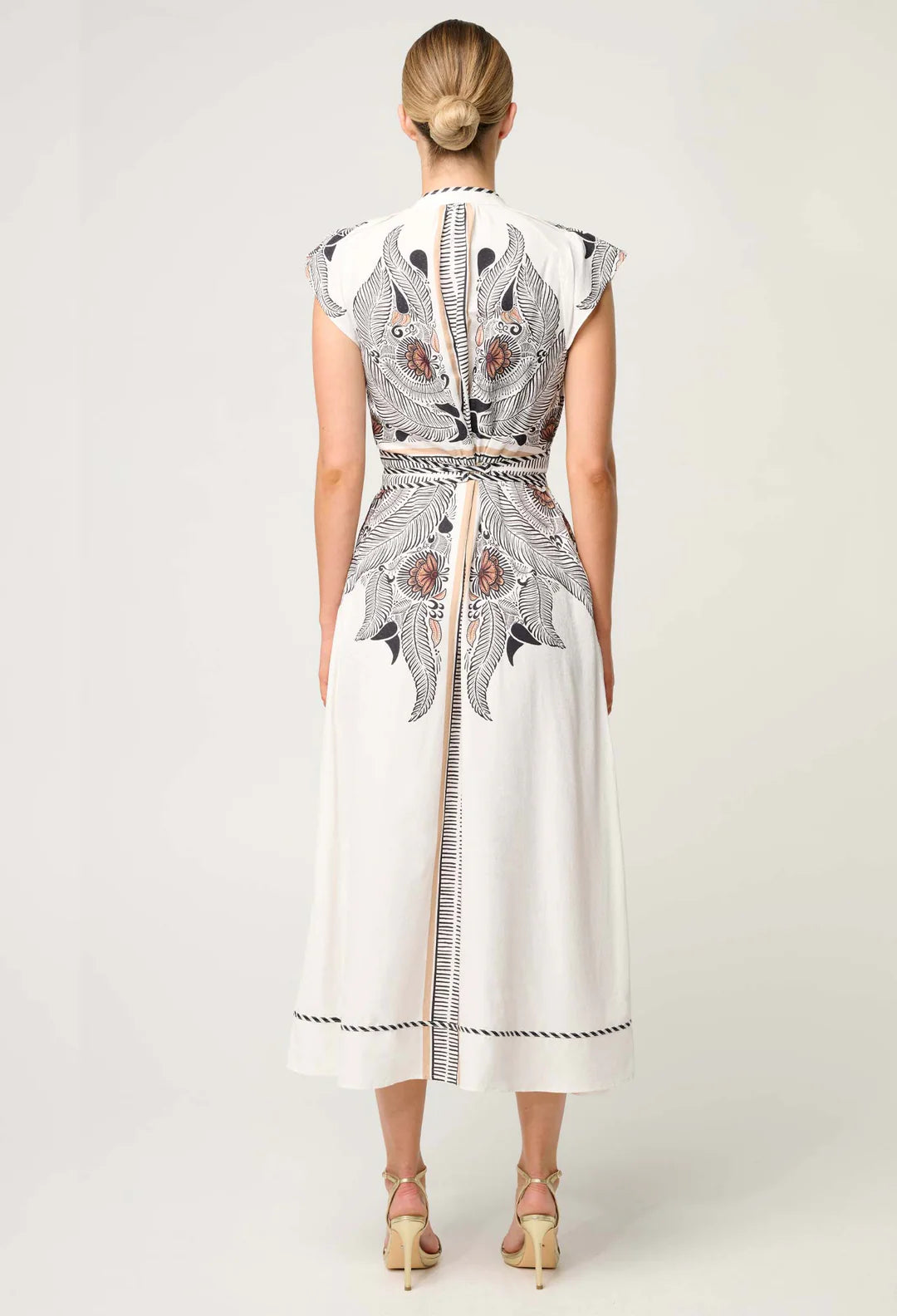 Once Was - Malika Flutter Sleeve Dress | Ivory Casablanca