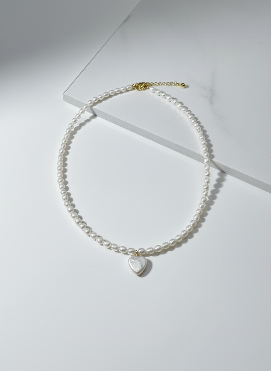 Jewellery - Necklace 45cm Romeo Seed Pearl With Pearl Heart