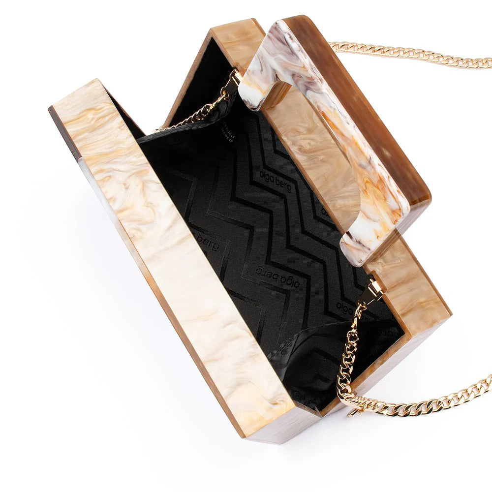 Olga Berg - Fleur Acrylic Top Handle Bag