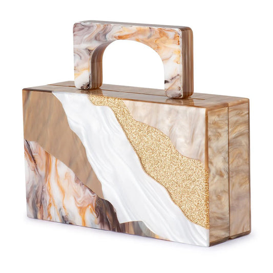 Olga Berg - Fleur Acrylic Top Handle Bag