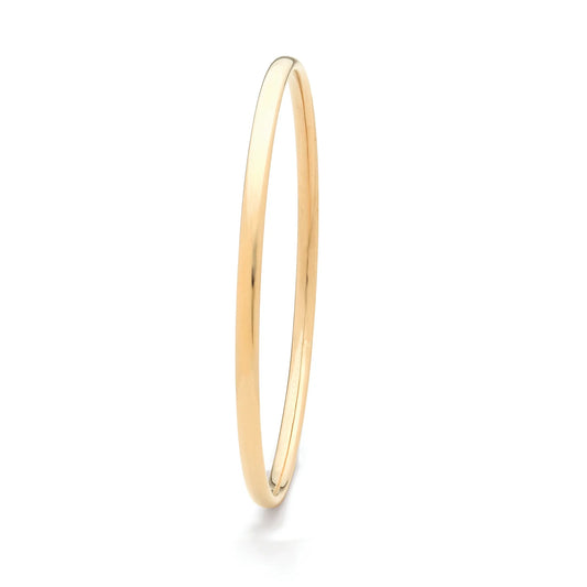 Jewellery 9K - WD Half Round Gold Bangle | 3mm | 65mm Solid