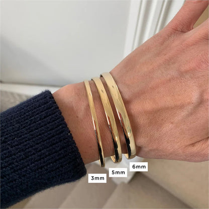 Jewellery 9K - WD Half Round Gold Bangle | 4.4mm | 67mm Solid