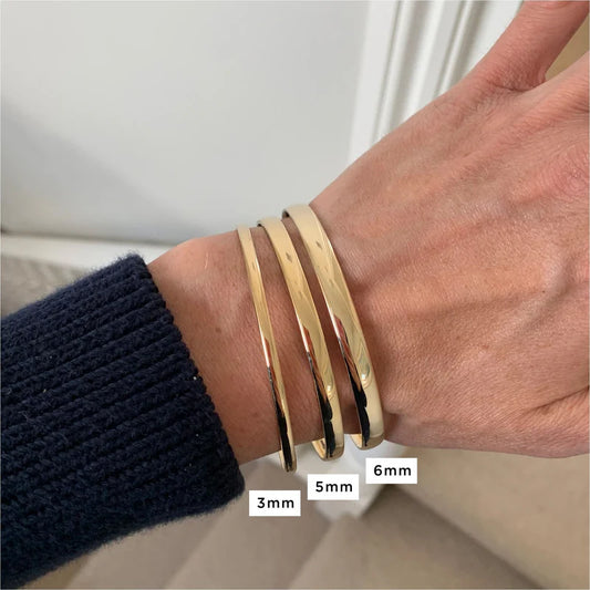 Jewellery 9K - WD Half Round Gold Bangle | 4.4mm | 67mm Solid