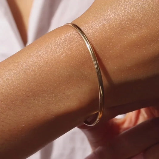 Jewellery 9K - WD Half Round Gold Bangle | 3mm | 65mm Solid
