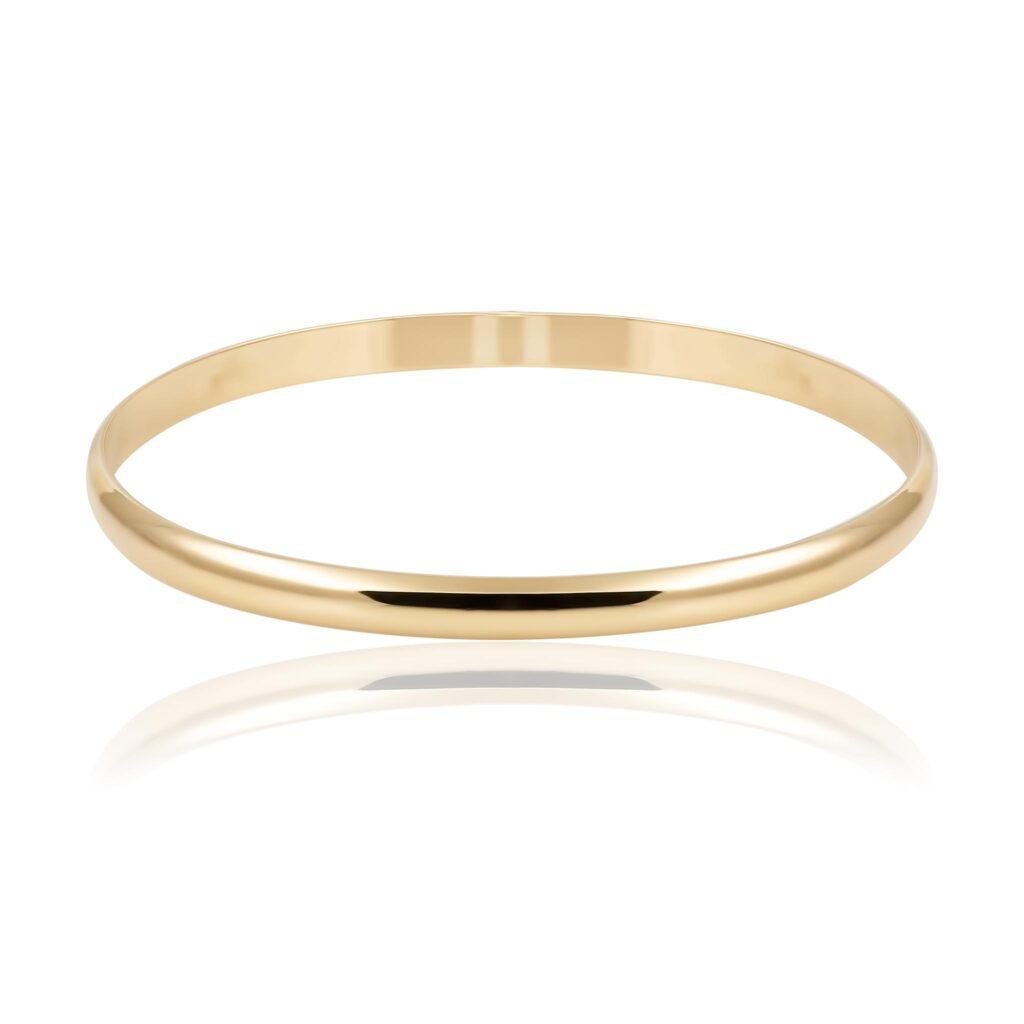 Jewellery 9K - WD Half Round Gold Bangle | 4.4mm | 67mm Solid