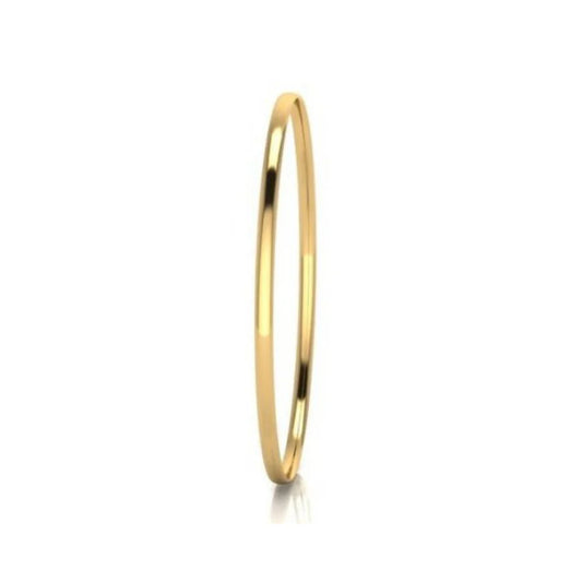 Jewellery 9K - WD Half Round Gold Bangle | 2mm | 65mm Solid