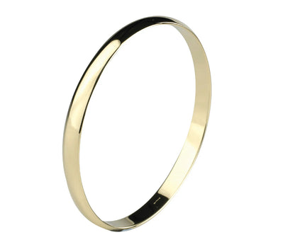 Jewellery 9K - WD Half Round Gold Bangle | 6.5mm | Solid
