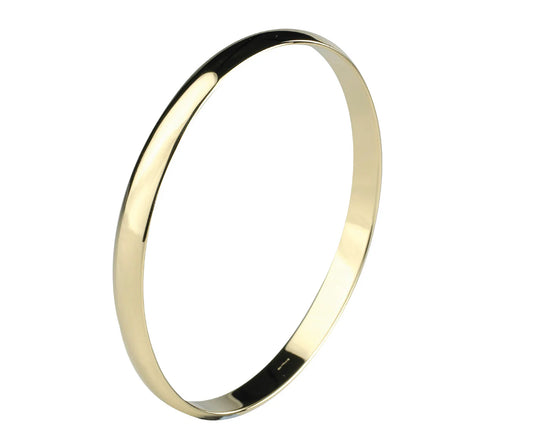 Jewellery 9K - WD Half Round Gold Bangle | 6.5mm | Solid
