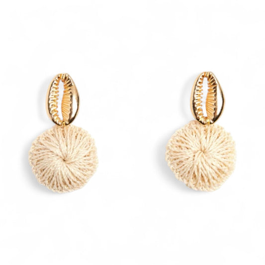 Bilum & Bilas - Cowry Shell Earrings | Natural