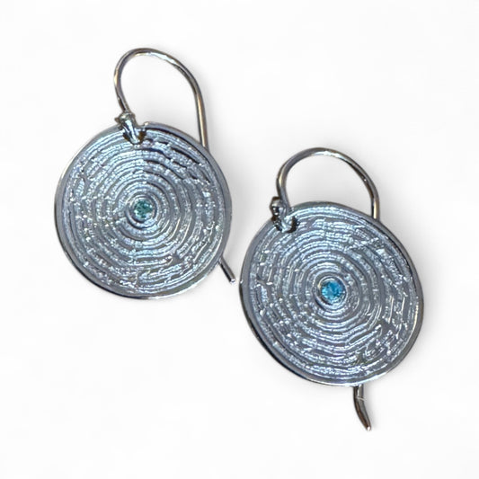 Jewellery - Earrings Ava Blue Topaz Sterling Silver Hook