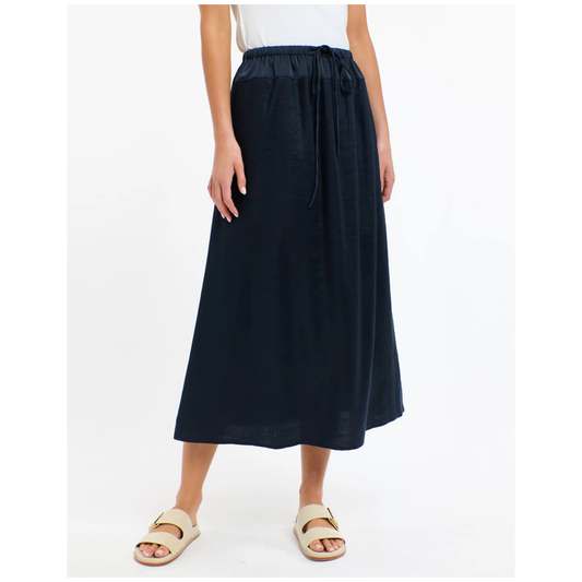 365 Days - Maison Satin Skirt - Midnight Blue