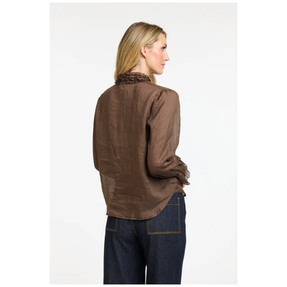 Vanessa Frill Shirt | Chocolate